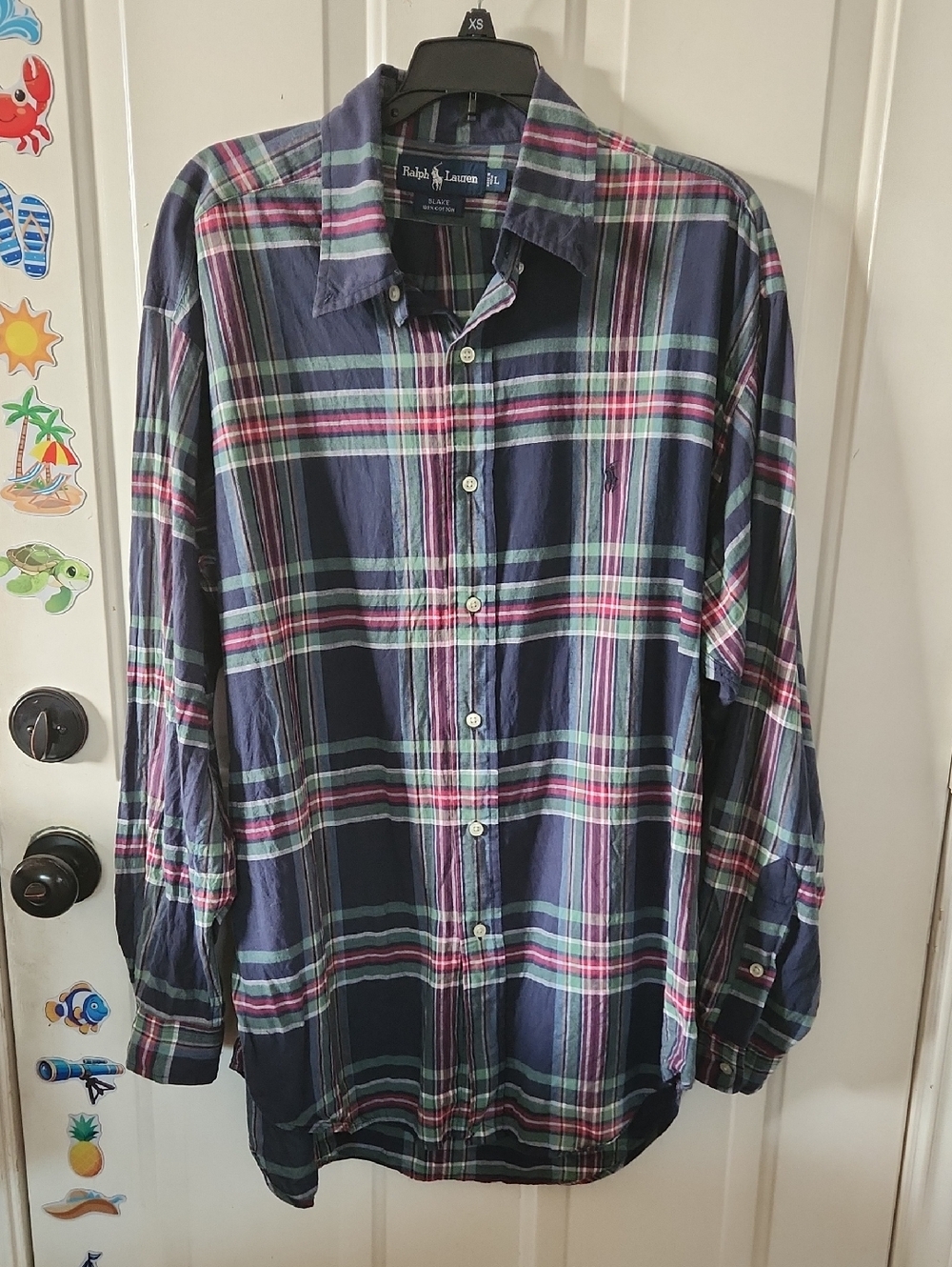 Ralph Lauren "Blake" Long Sleeve Button-Down Mens Shirt Plaid Size Large